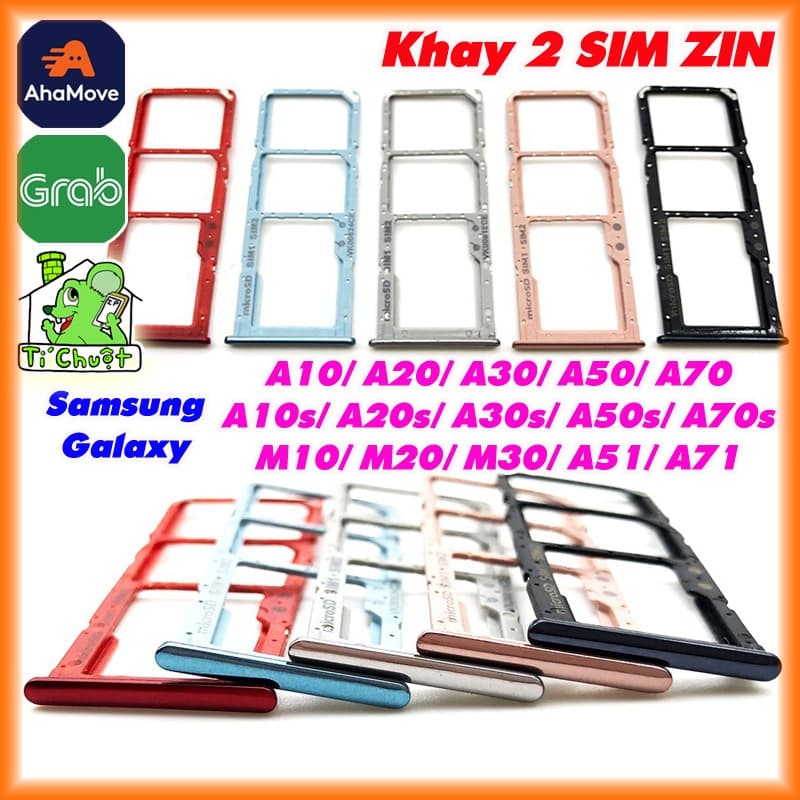 [2 SIM] Khay Đựng Sim Thay Thế cho Samsung A10 A20 A30 A50 A70 M10 M20 M30 A51 A71 A10s A20s A30s A50s A70s ZIN Hãng