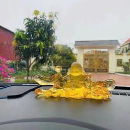 Tượng Phật Di Lặc Đá Lưu Ly Pha Lê Cao Cấp, tượng Phật để taplo xe ô tô, trang trí bàn làm việc 5