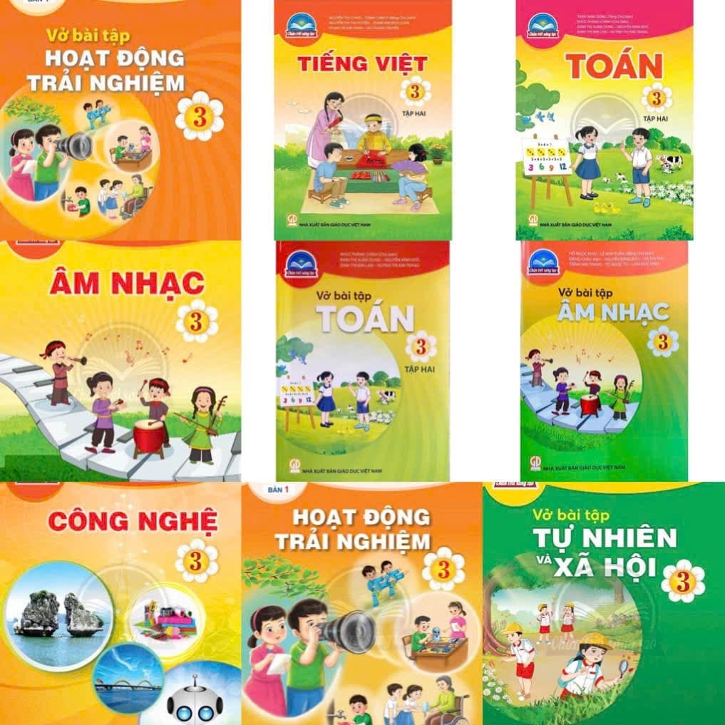 Combo vở toán mĩ thuật âm nhạc ..... lớp 3 bộ chân trời sáng tạo