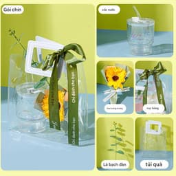 🎁 Set Quà Tặng 20/10 Ly Thuỷ Tinh Trong Suốt Cao Cấp – Kèm Ống Hút, Hộp Sang Trọng,Set Quà Tặng Ly Thuỷ Tinh 6