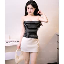 [Hàng Loại 1] Áo Ống Nữ JUSTDUN 5E - Kẻ Ngang, Áo Quây Ôm Body, Cotton Mịn, Co Giãn, Mềm Mại 5