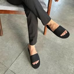Dép nam quai da PU cao cấp, LOGO LUXURY, quai khâu - đế bằng 2 lớp êm chân 4
