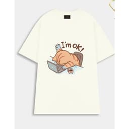Áo thun slogan I'M OK – Hình in dễ thương unisex nam nữ, chất cotton 100% 5