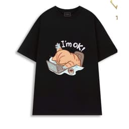 Áo thun slogan I'M OK – Hình in dễ thương unisex nam nữ, chất cotton 100% 4