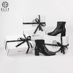 [Tặng hộp 20.10] Boot cao gót nữ ELLY EGM218 da microfiber gót 5.5cm thanh lịch cao cấp 8