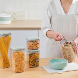 Combo 4-5 Hộp Đựng Thực Phẩm Khô Dạng Vuông Inochi (500ml - 2100ml)| Khóa Kín Khí, Bảo Quản An Toàn 1