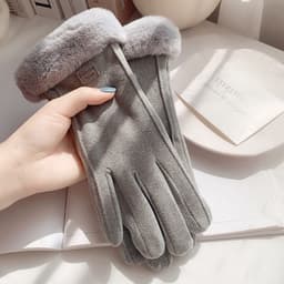 Găng tay nữ mùa đông giữ ấm 2 lớp nhiều màu, lông vũ sang trọng quý phái 8