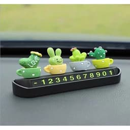Bảng số điện thoại để trên ô tô kèm chậu xương rồng xinh xắn trang trí taplo xe hơi 6