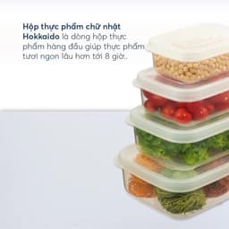 Bộ 3 hộp Nhựa Đựng Thực Phẩm Chữ Nhật Inochi | Trong Suốt Kín Khí, Chịu Nhiệt, An Toàn Sức Khỏe 5