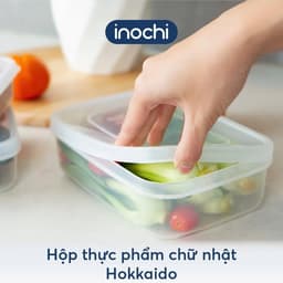 Bộ 3 hộp Nhựa Đựng Thực Phẩm Chữ Nhật Inochi | Trong Suốt Kín Khí, Chịu Nhiệt, An Toàn Sức Khỏe 4