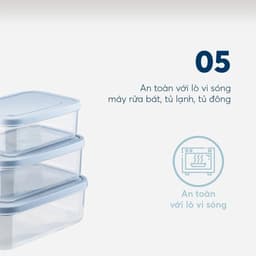 Bộ 3 hộp Nhựa Đựng Thực Phẩm Chữ Nhật Inochi | Trong Suốt Kín Khí, Chịu Nhiệt, An Toàn Sức Khỏe 9