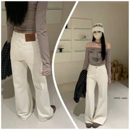 [𝑻𝒉𝒆𝑴𝒂𝒚 x 𝐖𝐆𝐖𝐄] Quần Jeans Loe 𝐖𝐆𝐖𝐄 7307, Quần Jean Nữ Ống Rộng Xòe Lưng Cao Co Giãn Giúp Tôn Dáng Dài Chân WG.WE 6