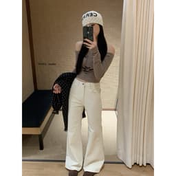 [𝑻𝒉𝒆𝑴𝒂𝒚 x 𝐖𝐆𝐖𝐄] Quần Jeans Loe 𝐖𝐆𝐖𝐄 7307, Quần Jean Nữ Ống Rộng Xòe Lưng Cao Co Giãn Giúp Tôn Dáng Dài Chân WG.WE 8