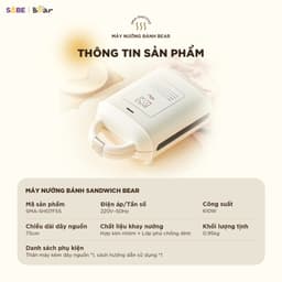 Máy Nướng Bánh Mì Sandwich BEAR  SMA-5H07F55, Công Suất 610w - 2 Khay Chống Dính, Dễ vệ Sinh. Hàng Chính Hãng 3