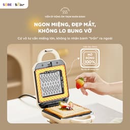 Máy Nướng Bánh Mì Sandwich BEAR  SMA-5H07F55, Công Suất 610w - 2 Khay Chống Dính, Dễ vệ Sinh. Hàng Chính Hãng 5