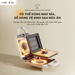 Máy Nướng Bánh Mì Sandwich BEAR  SMA-5H07F55, Công Suất 610w - 2 Khay Chống Dính, Dễ vệ Sinh. Hàng Chính Hãng 2
