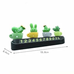 Bảng số điện thoại để trên ô tô kèm chậu xương rồng xinh xắn trang trí taplo xe hơi 9