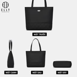 [Tặng hộp 20.10] Túi xách nữ ELLY EL363 vải oxford chần trám túi công sở đựng laptop ipad thời trang 3