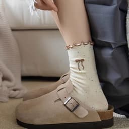 Set 10 đôi Tất/Vớ nữ cổ cao kiểu mới mùa thu đông – phong cách Hàn Quốc, tông màu kem ngọt ngào (free size) T380 6