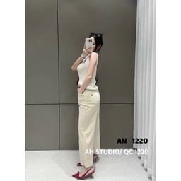 𝑨𝒏𝒏 𝑺𝒕𝒖𝒅𝒊𝒐 /Quần Jeans Nấm Suông Nữ Ống Rộng Lưng Cao Kèm Belt Form (91cm/27), Quần Bò Suông Nữ Quảng Châu#1220 8
