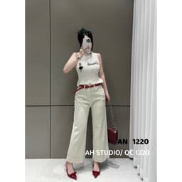 𝑨𝒏𝒏 𝑺𝒕𝒖𝒅𝒊𝒐 /Quần Jeans Nấm Suông Nữ Ống Rộng Lưng Cao Kèm Belt Form (91cm/27), Quần Bò Suông Nữ Quảng Châu#1220 7