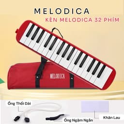 (HÀNG LOẠI 1) Kèn melodica 32 phím, Kèn thổi hơi cho bé cảm thụ âm nhạc, Tặng kèm ống thổi, khăn lau 2
