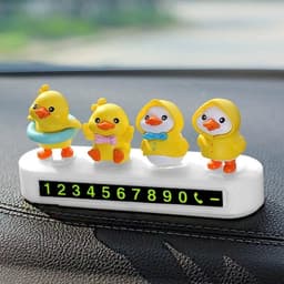 Bảng số điện thoại để taplo xe ô tô cao cáp gắn vịt vàng dễ thương trang trí nội thất ô tô 4