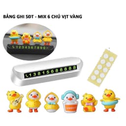 Bảng số điện thoại để taplo xe ô tô cao cáp gắn vịt vàng dễ thương trang trí nội thất ô tô 3