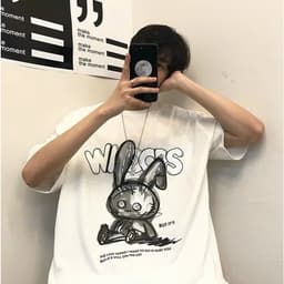 Áo thun IN HÌNH THỎ SIÊU NGẦU unisex nam nữ, chất cotton 100% 3