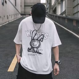 Áo thun IN HÌNH THỎ SIÊU NGẦU unisex nam nữ, chất cotton 100% 1