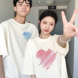 Áo cặp trái tim unisex nam nữ, chất cotton 100% 2