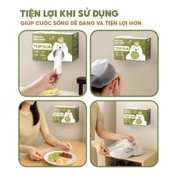 Hộp 100 Màng Bọc Thực Phẩm Treo Tường TopGia Cao Cấp - Tặng kèm Nam Châm tiện lợi! 8