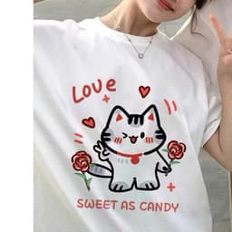 Áo đôi trái tim in hình thú cưng unisex nam nữ, chất cotton 100% 4