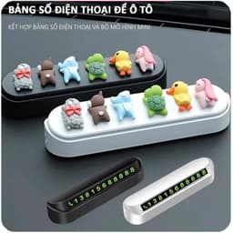 Bảng số điện thoại trên ô tô để lại số điện thoại khi dừng đỗ xe gắn thú cưng mini trang trí dễ thương 1