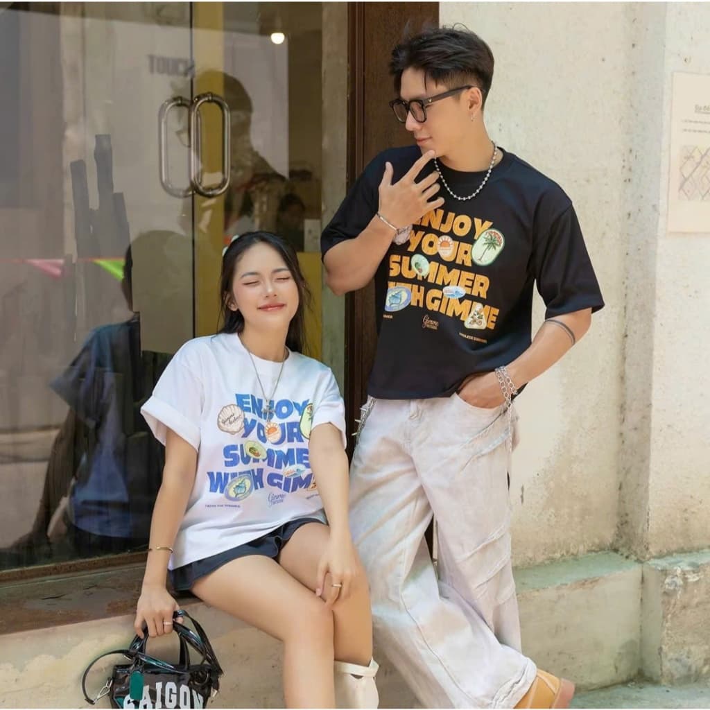 Áo thun tay lỡ Unisex nam nữ basic vải cotton co giãn 4 chiều form oversize Charit