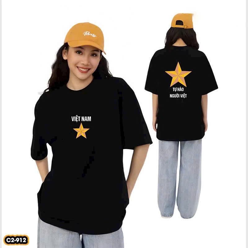 Áo thun Unisex Nam Nữ in hình NGÔI SAO VIỆT NAM, chất cotton 100% - BOONE - BNE00065