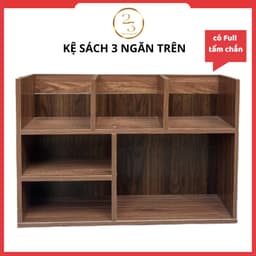 [MẪU MỚI Có Tấm Chắn] Kệ Sách Đa Năng 3 Ngăn Trên, Kệ Sách Để Bàn, Kệ Sách Trang Trí Bàn Làm Việc Đa Năng Lắp Ghép 3