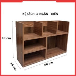 [MẪU MỚI Có Tấm Chắn] Kệ Sách Đa Năng 3 Ngăn Trên, Kệ Sách Để Bàn, Kệ Sách Trang Trí Bàn Làm Việc Đa Năng Lắp Ghép 4