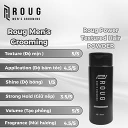 Sáp vuốt tóc nam Roug đen, Roug trắng, Sea Salt Spray, Mousse, Hair Spray chính hãng Men's Grooming 7