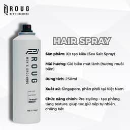 Gôm xịt giữ nếp tóc Roug Hair Spray 250ml chính hãng Roug Men's Grooming tạo kiểu nam nữ 3