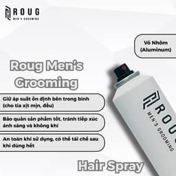 Gôm xịt giữ nếp tóc Roug Hair Spray 250ml chính hãng Roug Men's Grooming tạo kiểu nam nữ 6