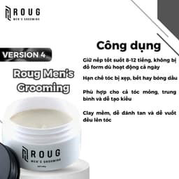 [TPHCM] Sáp vuốt tóc Roug Matt Clay 90gr màu trắng , matte clay màu đen giữ nếp Roug Men's Grooming 7