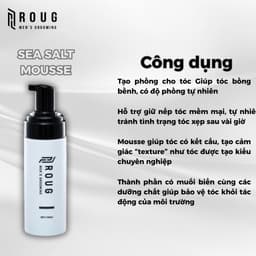 Bọt tạo phồng tóc nam Roug Sea Salt Mousse tạo kiểu giữ nếp chính hãng Roug Men's Grooming 5