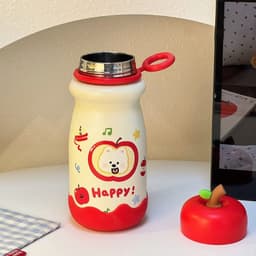 Bình giữ nhiệt hút chân không nắp hình trái táo dễ thương . Bình giữ nhiệt 500ml lõi inox 316 chống han gỉ LY001 4