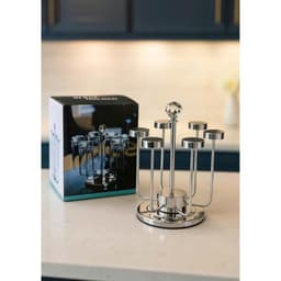Bộ 6 Ly Cốc Thủy Tinh GOCHY 340ML Vân Lưới Dập Nổi Cao Cấp, Cốc Uống Nước Soda-Lime Dày Dặn Sang Trọng Màu Xanh Đỏ 9