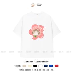 (Có áo người lớn) Áo thun trẻ em, áo phông bé gái MEO MEO 01 áo thun cho bé trai, bé gái ISEE VN cotton 4c mềm mịn 6