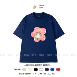 (Có áo người lớn) Áo thun trẻ em, áo phông bé gái MEO MEO 01 áo thun cho bé trai, bé gái ISEE VN cotton 4c mềm mịn 5