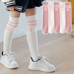 Set 5 Đôi Tất Đùi Cổ Cao Cho Các Bé Họa Tiết Chữ M Phong Cách Korea Siêu Hot 4