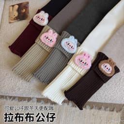 🐰 Quần Len Gân Lót Lông Siêu Ấm Họa Tiết Thú Dễ Thương Cho Bé Gái 3