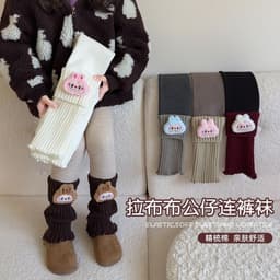 🐰 Quần Len Gân Lót Lông Siêu Ấm Họa Tiết Thú Dễ Thương Cho Bé Gái 2